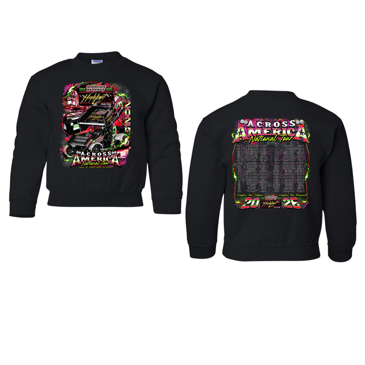 2026 National Tour Youth Black Crewneck Sweatshirt