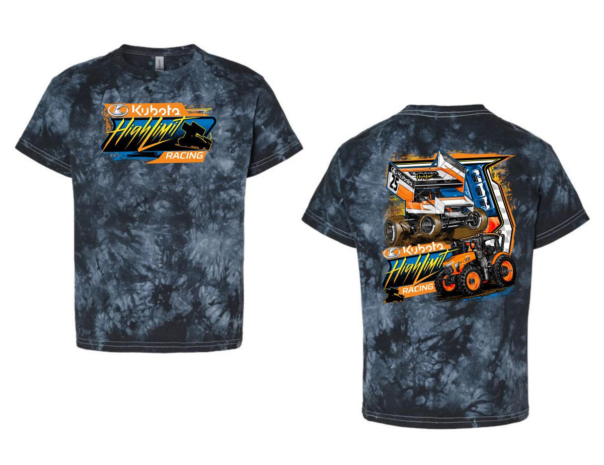 2025 Playin in the dirt - YOUTH T-Shirt - Black Crystal Tie-Dyed