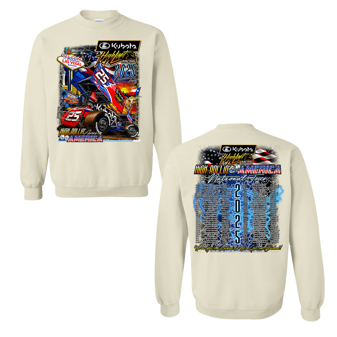 2025 High Rollin' Across America ~ National Tour ~ Crewneck ~ Sand