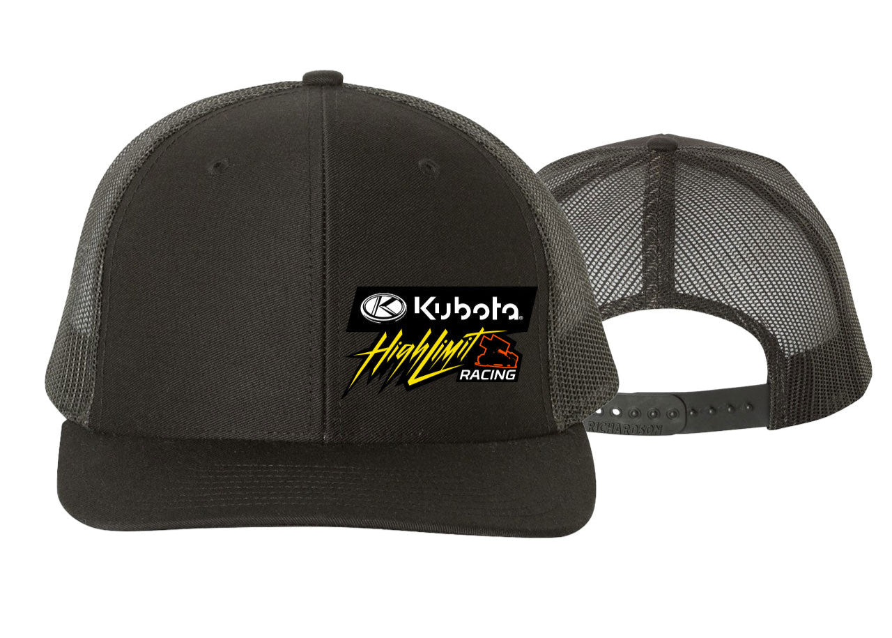 Kubota High Limit ~ Front Left Logo ~ Trucker Snapback Hat - Black