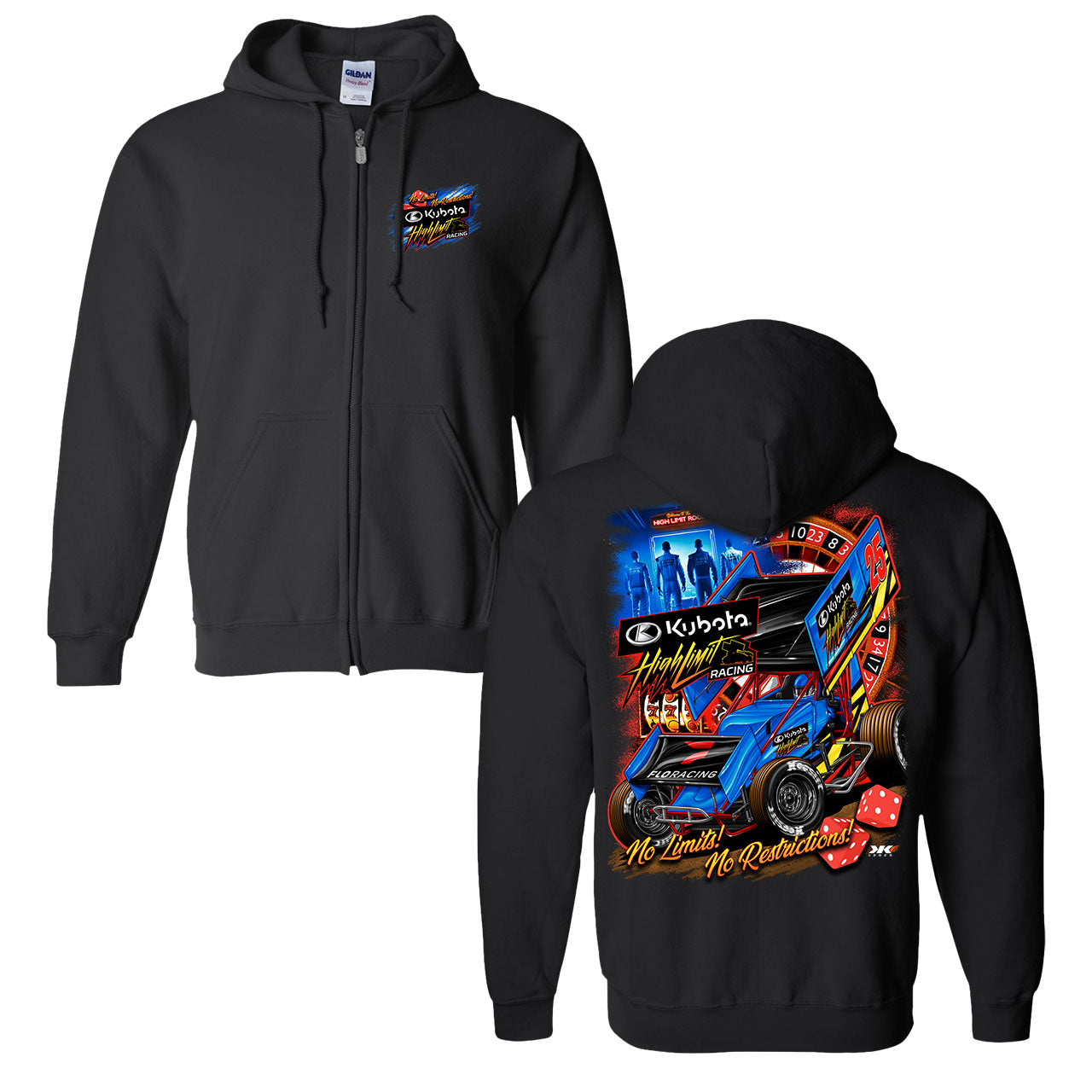 2025 No Limit No Restrictions Full Zip-Up Hoodie - Black