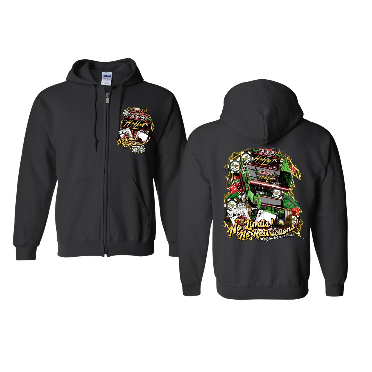 2026 Zip Up Hoodie No Limit No Restrictions Black