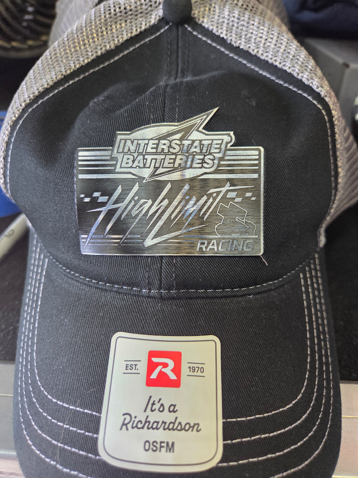 Richardson 111 Black Garment Washed Interstate/High Limit Logo Patch Hat