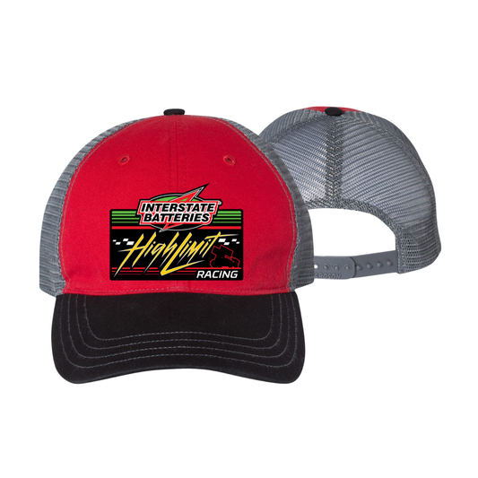 2026 Red/Charcoal/Black Richardson 111 Garment Washed Trucker Cap