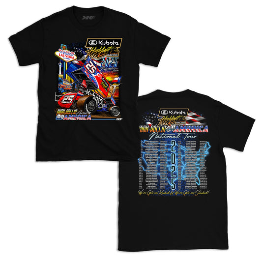 2025 High Rollin' Across America ~ National Tour ~ Black T-Shirt