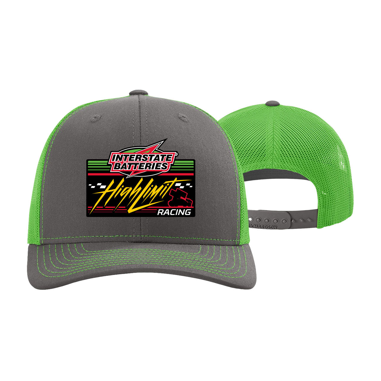 2026 Charcoal/Neon Green Snapback Trucker Cap Richardson 112