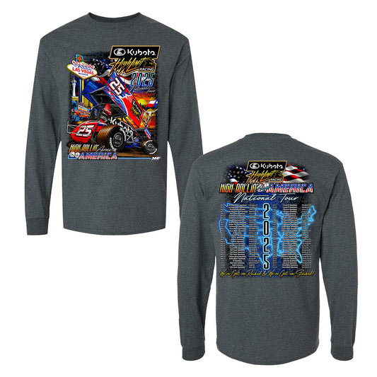 2025 High Rollin' Across America ~ National Tour ~ Long Sleeve T-Shirt ~ Dark Heather