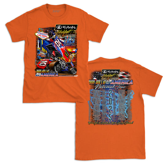 2025 High Rollin' Across America ~ National Tour ~ Orange T-Shirt