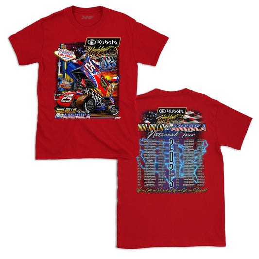 2025 High Rollin' Across America ~ National Tour ~ Red T-Shirt