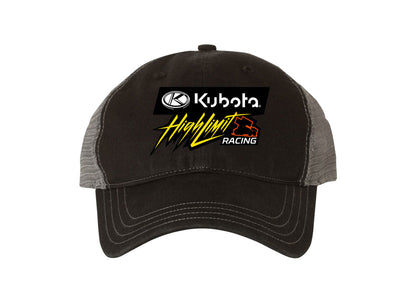Kubota High Limit ~ Garment-Washed ~ Trucker Snapback Hat - Black / Charcoal