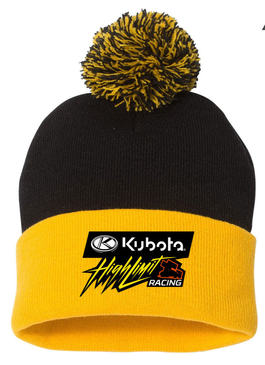 Kubota High Limit Logo Pom-Pom Beanie ~ Black / Gold