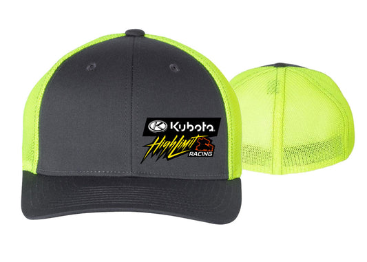 Kubota High Limit Trucker Cap ~ Charcoal / Neon Yellow