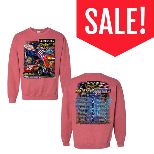 2025 High Rollin' Across America ~ National Tour ~ Crewneck ~ Heather Scarlet Red