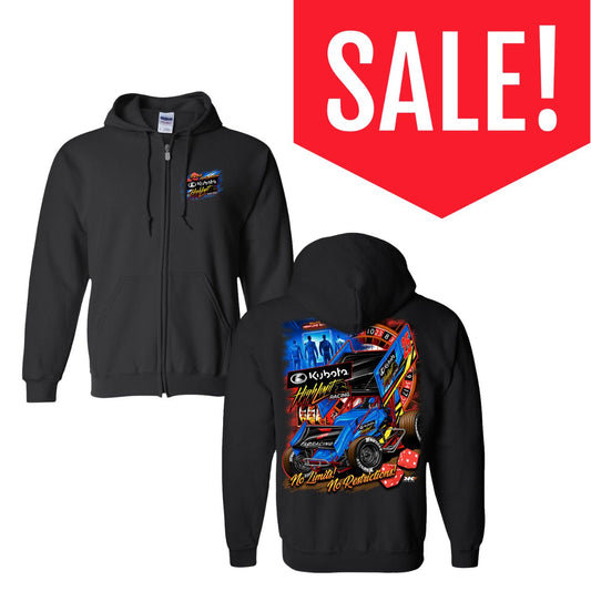 2025 No Limit No Restrictions Full Zip-Up Hoodie - Black