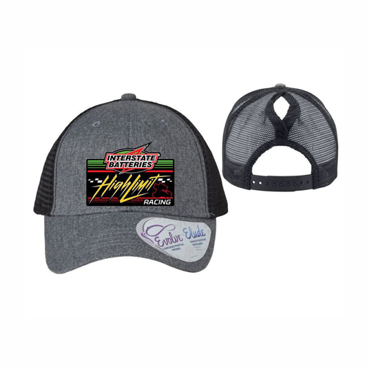 2026 Heather Grey/Black Ladies Ponytail Trucker Cap