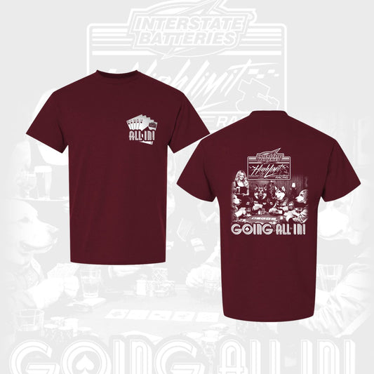 2026 Poker Dog Maroon T-Shirt