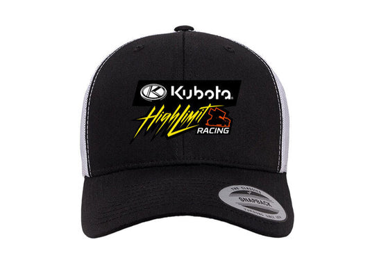 Kubota High Limit ~ Front Logo ~ Retro Trucker Snapback Cap - Black / White
