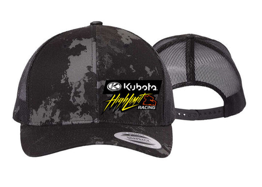 Kubota High Limit ~ Front Left Logo ~ Retro Trucker Snapback Cap - Poseidon Black