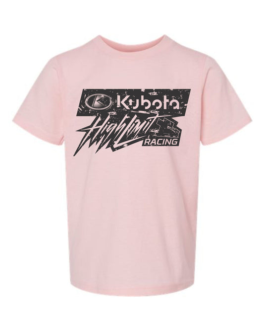 Kubota High Limit Racing Logo Fan YOUTH T-Shirt ~ Light Pink